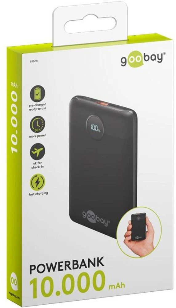 Powerbank Goobay Powerbank kompaktowy 10.000 mAh