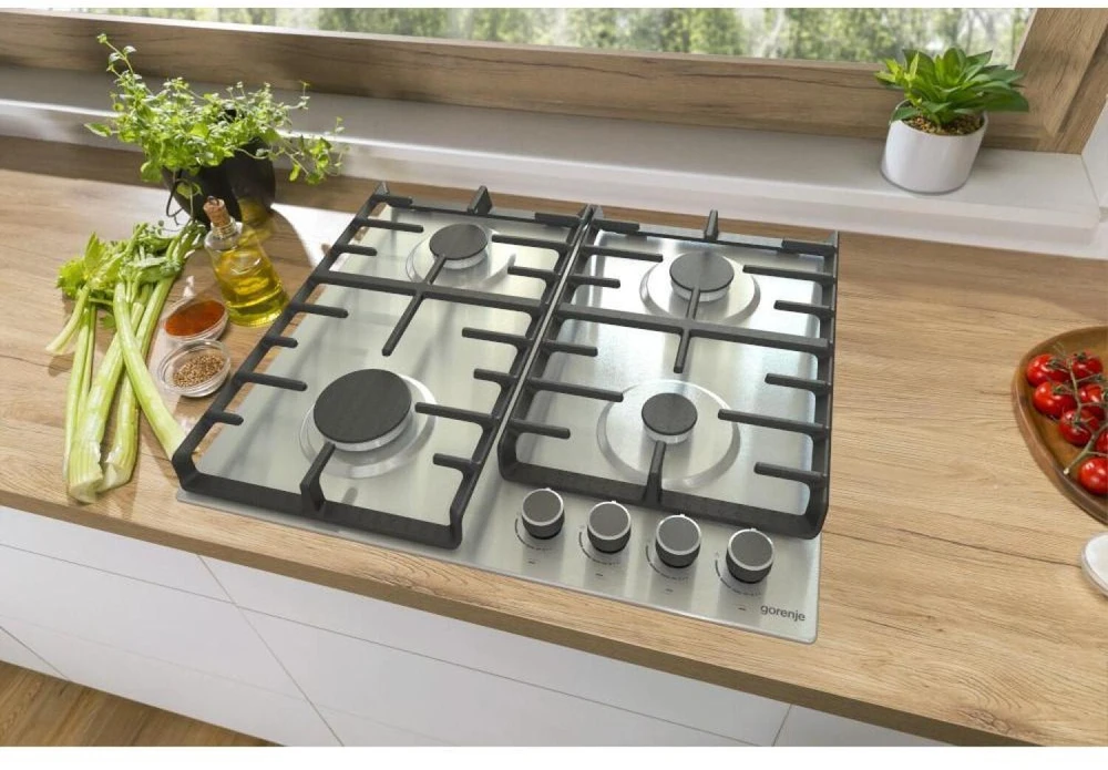 Kaitlentė Gorenje | Hob | G642ABX | Gas | Number of burners/cooking zones 4 | Rotary knobs | Nerūdijantis plienas