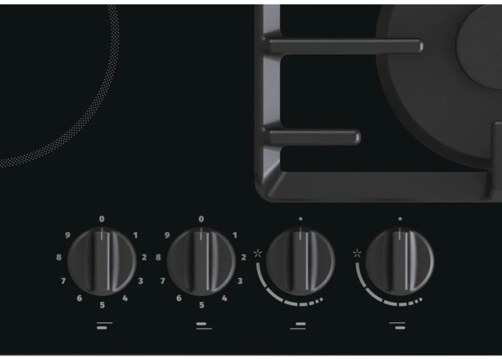 Gorenje | Kaitlentė | GCE691BSC | Dujos ant stiklo + vitrokeramika | Degiklių / virimo zonų skaičius 4 | Sukamosios rankenėlės | Juodas