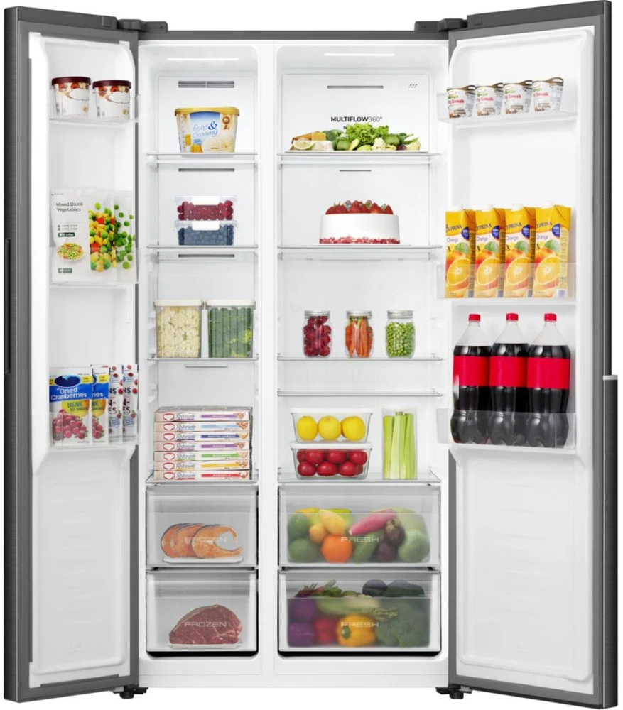 Skalbimo mašina Gorenje Šaldytuvas NRS917C41BX 20017844, 544l, 347l, 197l, 204kWh/metus, C, 37dB, 91.1cm, 178.6cm, 61.5cm, LED ekranas