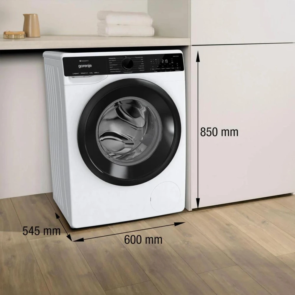 Gorenje skalbimo mašina WPNA94A1TS 744985, 9kg, 1400 aps/min, A, 60cm, WiFi, ConnectLife, balta/juoda