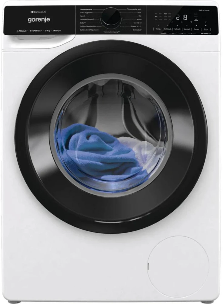 Gorenje skalbimo mašina WPNA94A1TS 744985, 9kg, 1400 aps/min, A, 60cm, WiFi, ConnectLife, balta/juoda