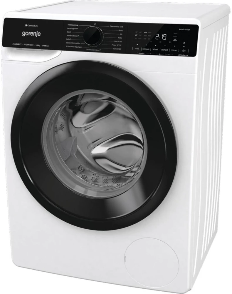 Gorenje skalbimo mašina WPNA94A1TS 744985, 9kg, 1400 aps/min, A, 60cm, WiFi, ConnectLife, balta/juoda