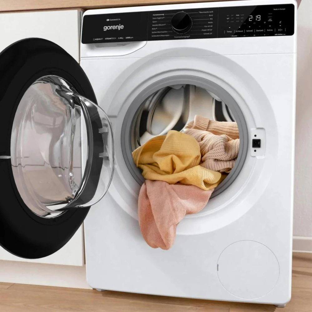 Gorenje skalbimo mašina WPNA94A1TS 744985, 9kg, 1400 aps/min, A, 60cm, WiFi, ConnectLife, balta/juoda