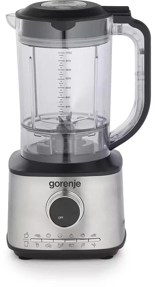 Gorenje Virtuvės kombainas SBR1500E 740226, 1500W, 2L, 1.75L, 10 greičių, LED, nerūdijantis plienas, pulso funkcija