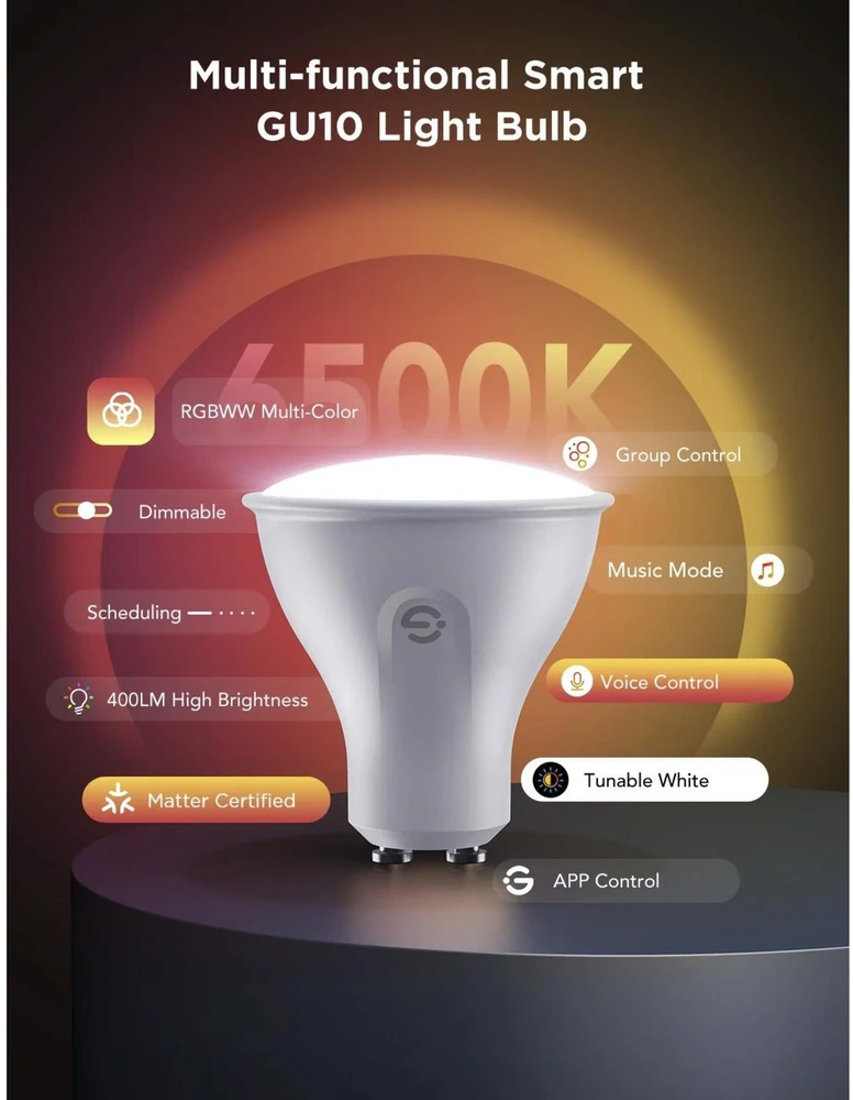 Govee RGBWW išmanioji 4.8W LED lemputė GU10 2vnt.