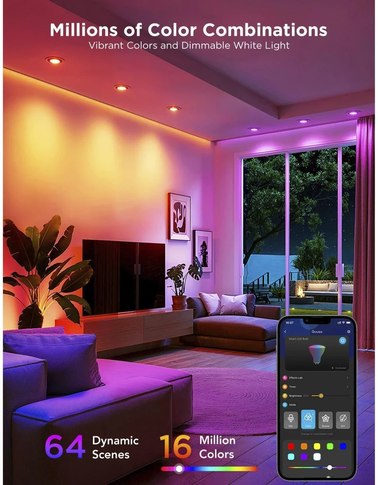 Govee RGBWW išmanioji 4.8W LED lemputė GU10 2vnt.