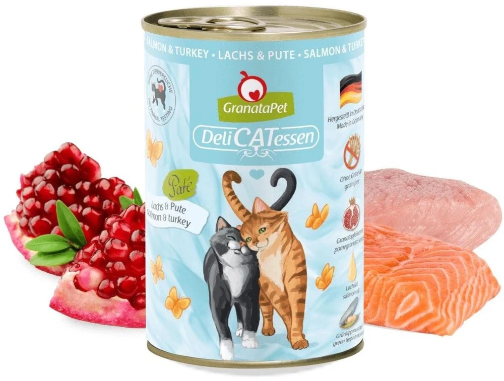Fox4Pets Kačių Maistas - GRANATAPET DeliCATessen Lašiša Kalakutiena Drėgnas 400g