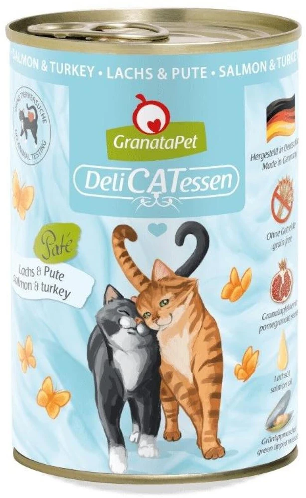 Fox4Pets Kačių Maistas - GRANATAPET DeliCATessen Lašiša Kalakutiena Drėgnas 400g