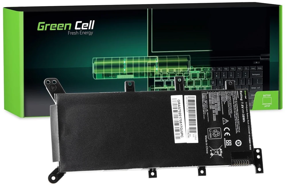 GREENCELL AS70 Baterija C21N1347, skirta Asus A555 A555L F555 F555L F555LD K555 K555L K55