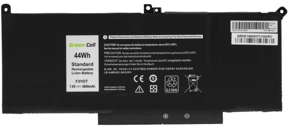 Green Cell Žalias Cell GREENCELL Baterija F3YGT, skirta Dell Latitude 7280 7290 7380 7390 7480 7490