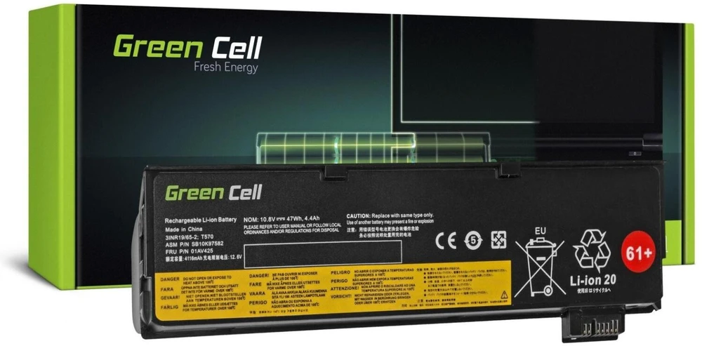 GREENCELL LE95 Baterija Žalias Cell, skirta Lenovo ThinkPad T470 T570 A475 P51S T25