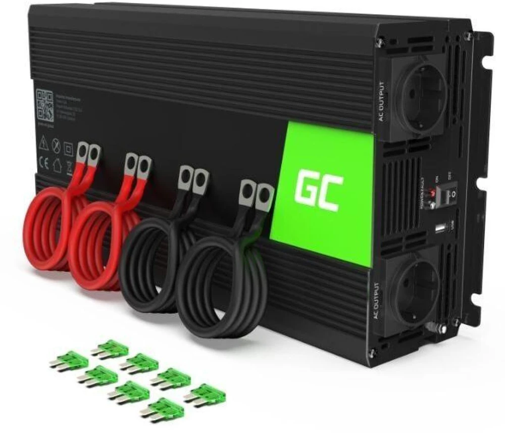 Green Cell Žalias Cell Inverteris 12V/230V 3000W/6000W Sinusinė išėjimo įtampa Žalias Cell