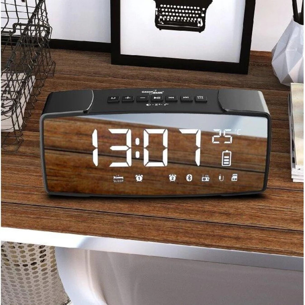 Greenblue 62917 Clock Digital Juodas, Pilkas