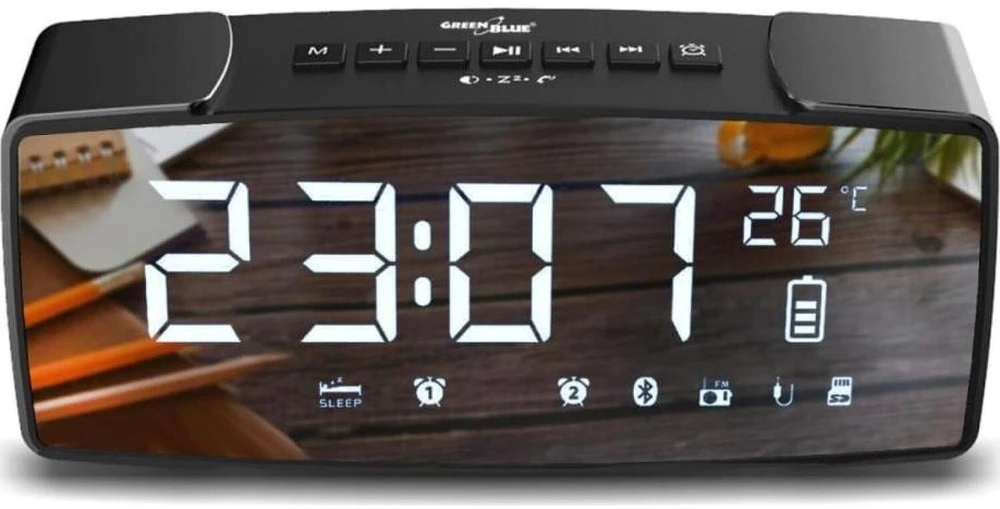 Greenblue 62917 Clock Digital Juodas, Pilkas