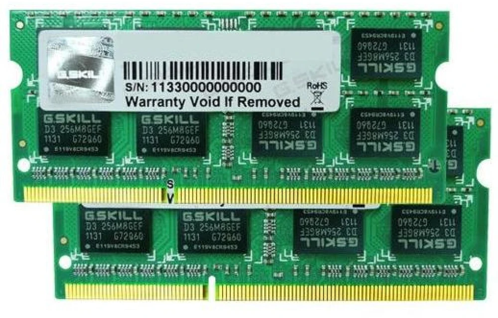 RAM G.Skill SO-DIMM 4 GB DDR3-1600 (2x 2 GB) Dual-Kit, memory - F3-12800CL9D-4GBSQ, SQ, Lite Retail