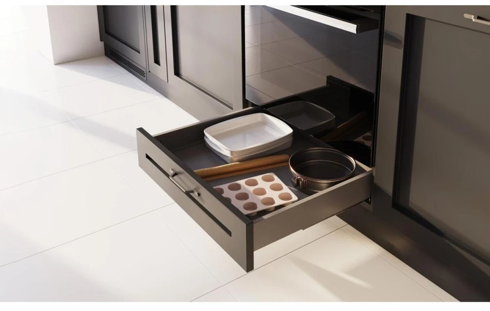 GTV AXISPRO under orkaitė drawer system, 69mm 500mm, graphite pilkas
