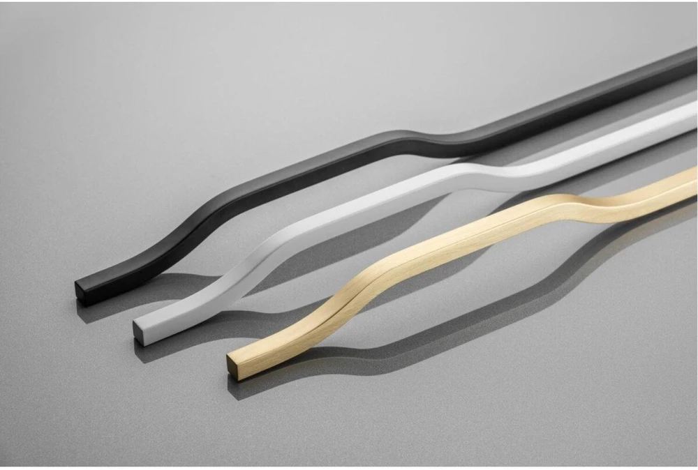 Furniture handle GTV GRAVEL, C=3x352 mm, L= 1200 mm, Al, brushed auksinis