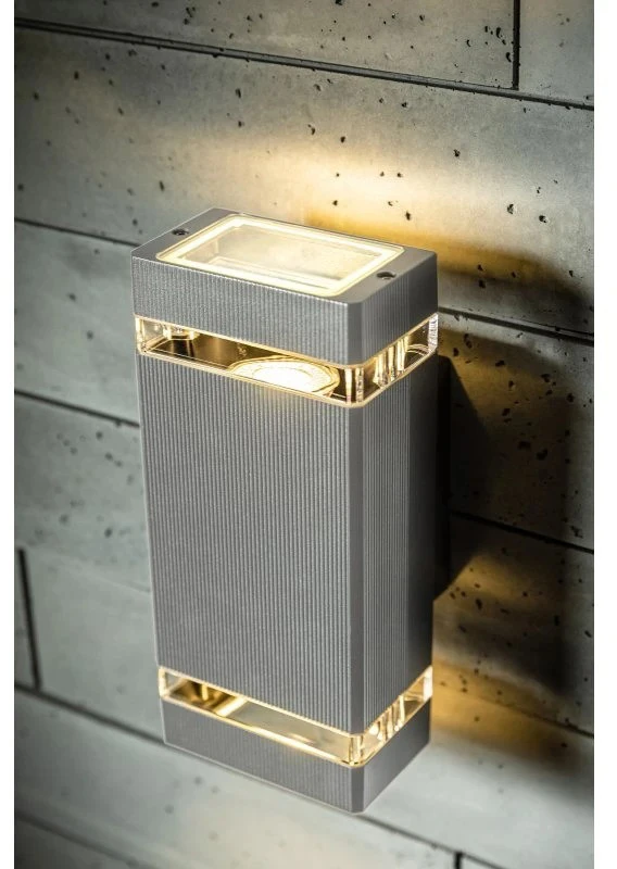 GTV Dviejų krypčių sieninis šviestuvas NESSA, GU10, MAX. 2x50W, IP54, AC220-240V, 50/60Hz, pil