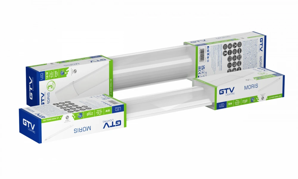 GTV Hermetiškas šviestuvas MORIS, 36W, 4320lm, 4000K, AC180-250V, IP65, IK10, 120cm