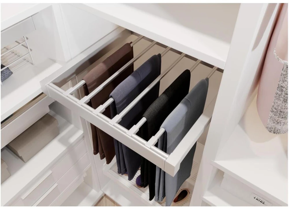 GTV Elite drawer for trousers 900 mm with silent closure function, baltas