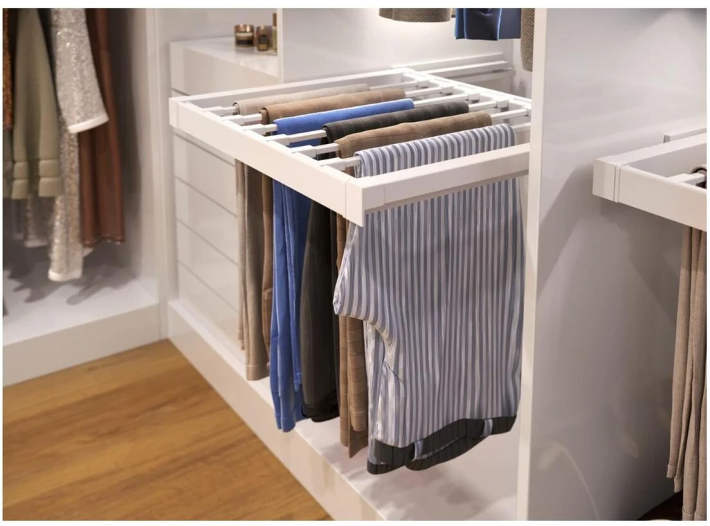 GTV Drawer Elite for trousers 700 mm with soft closing, baltas