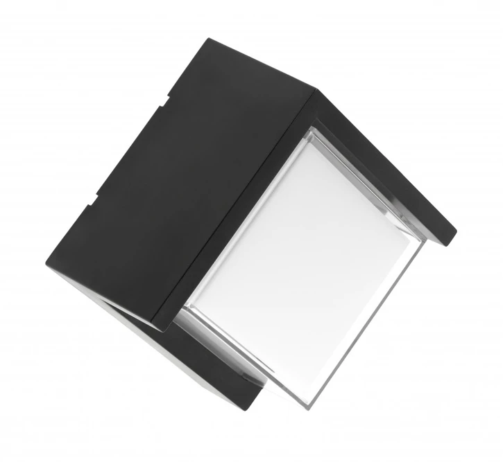 GTV LED façade luminaire CANTI II,12W,1000lm,AC220-240V,50/60Hz,IP65,4000K, juodas