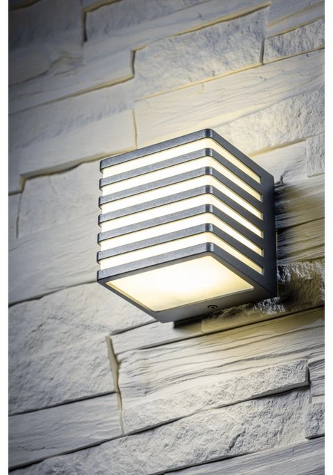 Lauko sieninis LED šviestuvas SIROLO, 10W, 1000lm, 4000K, IP54, Grafito Spalvos, GTV