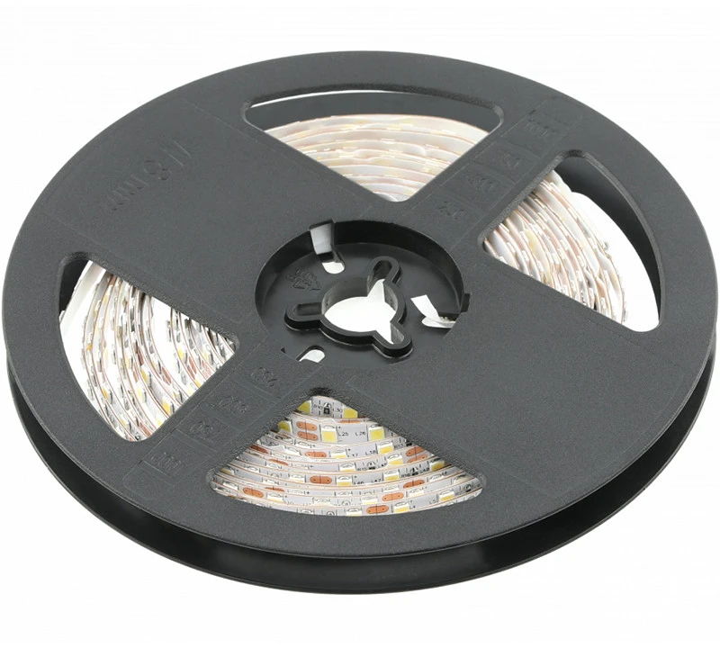 GTV Blykstės 2835, 600 LED šaltai baltos spalvos, 60W, be gelio, 10 mm, ritinys 5 m, 12 V (2 k
