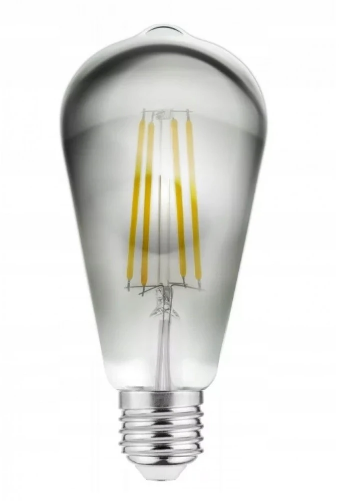 GTV LED ŠVIESOS šaltinis, pilkos spalvos, A-G, ST64, 2700K, E27, 6,0W, AC220-240V, 360°, 500lm