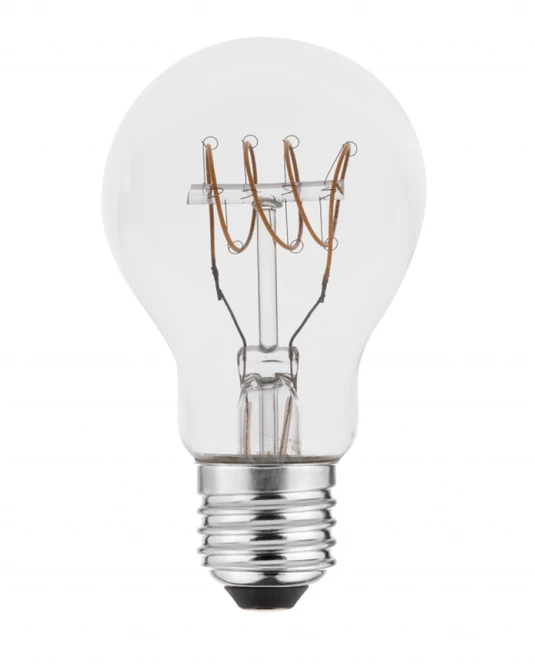 GTV LED LIGHT SOURCE, FILAMENT, SPIN, A60, E27, 4.0W, 265lm, 2200K, AC220-240V, 360°