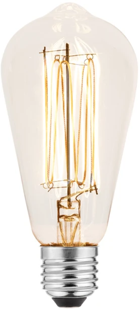 GTV LED LIGHT SOURCE, FILAMENT, WAVE, ST64, E27, 6,0W, 500lm, 2200K, AC220-240V, 360°