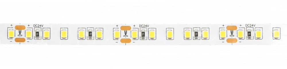 GTV 24V 2835 blykstės juosta, 600 LED neutralios baltos spalvos 4000K, 78W, be gelio 10 mm, ri