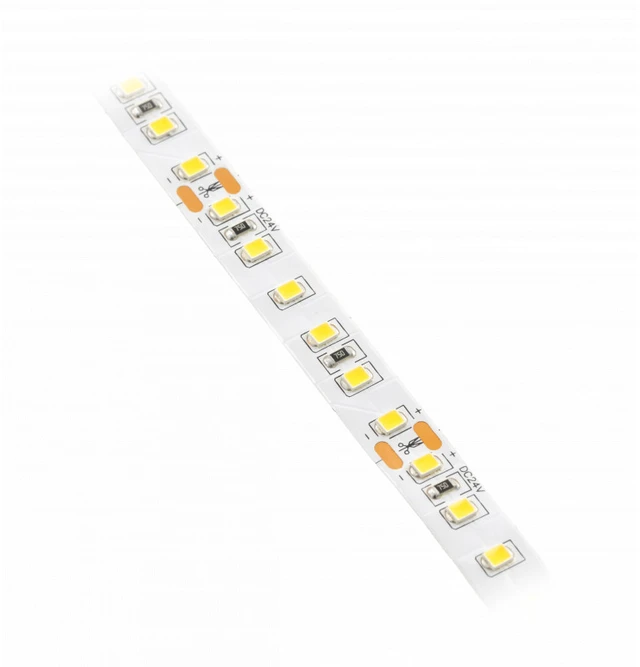 GTV 24V 2835, 600 LED šaltai baltos spalvos, 78W, be gelio 10 mm, ritinys 5 m (2 kabeliai)