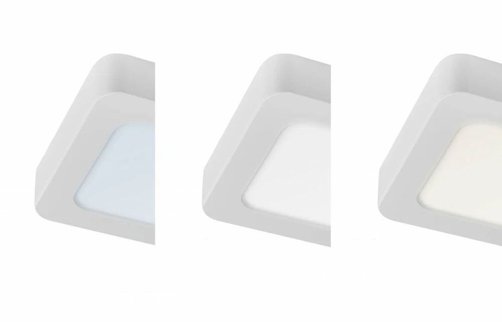 GTV MAXIS downlight, LED, 9W, 720lm, CCT, AC220-240V, IP44, recessed, square, baltas