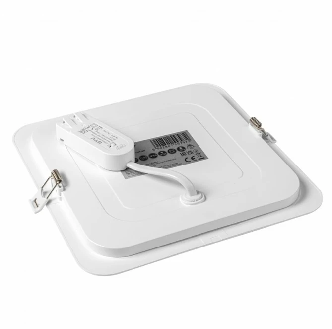 GTV MAXIS downlight, LED, 18W, 1450lm, CCT, AC220-240V, IP44, recessed, square, baltas