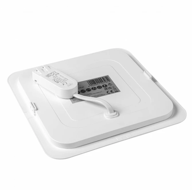 GTV MAXIS downlight, LED, 18W, 1450lm, CCT, AC220-240V, IP44, recessed, square, baltas