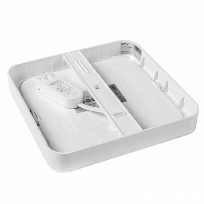GTV MAXIS downlight, LED, 18W, 1450lm, CCT, AC220-240V, IP44, recessed, square, baltas