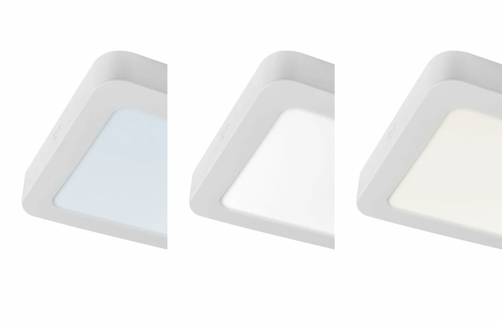 GTV MAXIS downlight, LED, 18W, 1450lm, CCT, AC220-240V, IP44, recessed, square, baltas