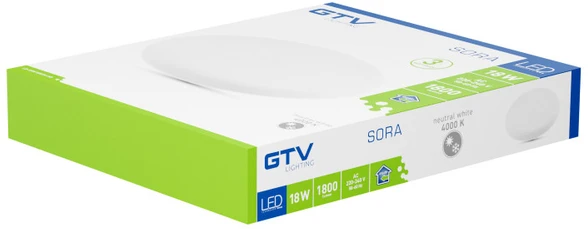 GTV 18W LED įleidžiamas šviestuvas SORA, baltas, 4000K, IP54