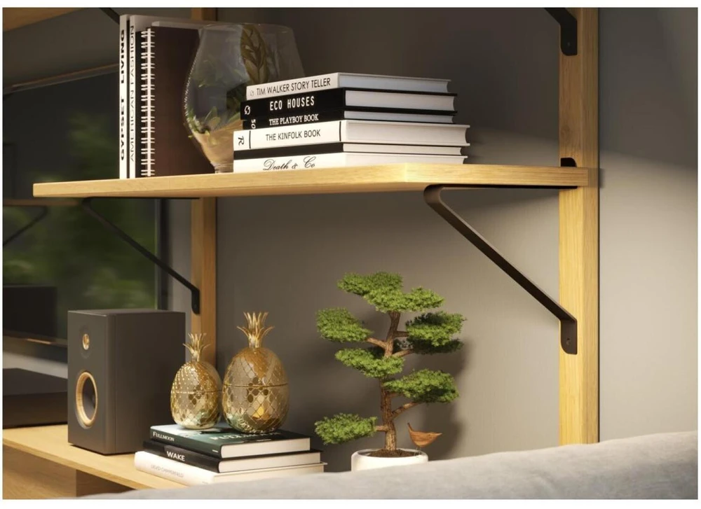 GTV Shelf support GALA, 25x22 cm, juodas mat