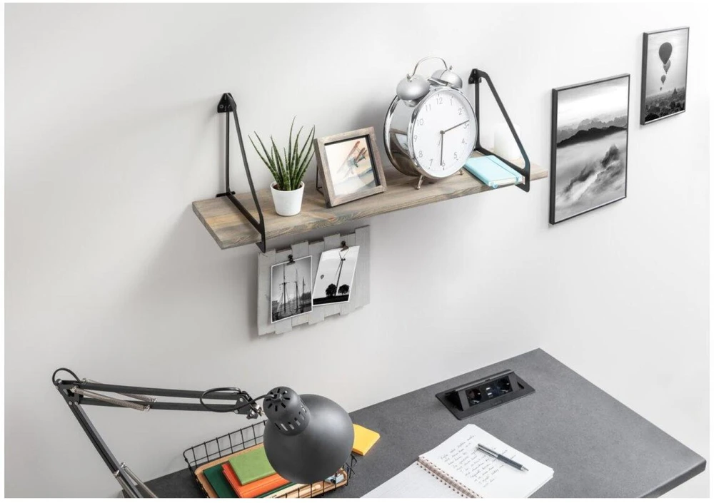 GTV Shelf support INGRID, 26x23 cm, juodas mat
