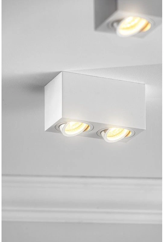 Lubinis šviestuvas GTV AVEIRO DUO BIS lubinis šviestuvas, aliuminis, 160x80x90mm, IP20, max 20W*2, kvadratinis, baltas