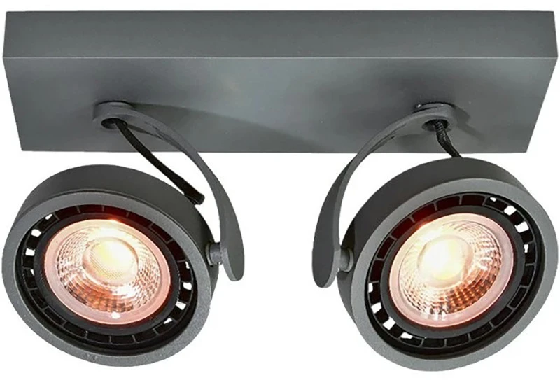 GTV Lubinis šviestuvas Wally,4304,AC220-240V, 50/60 Hz, IP 20,2*Gu10,ES111, dvigubas, grafitin