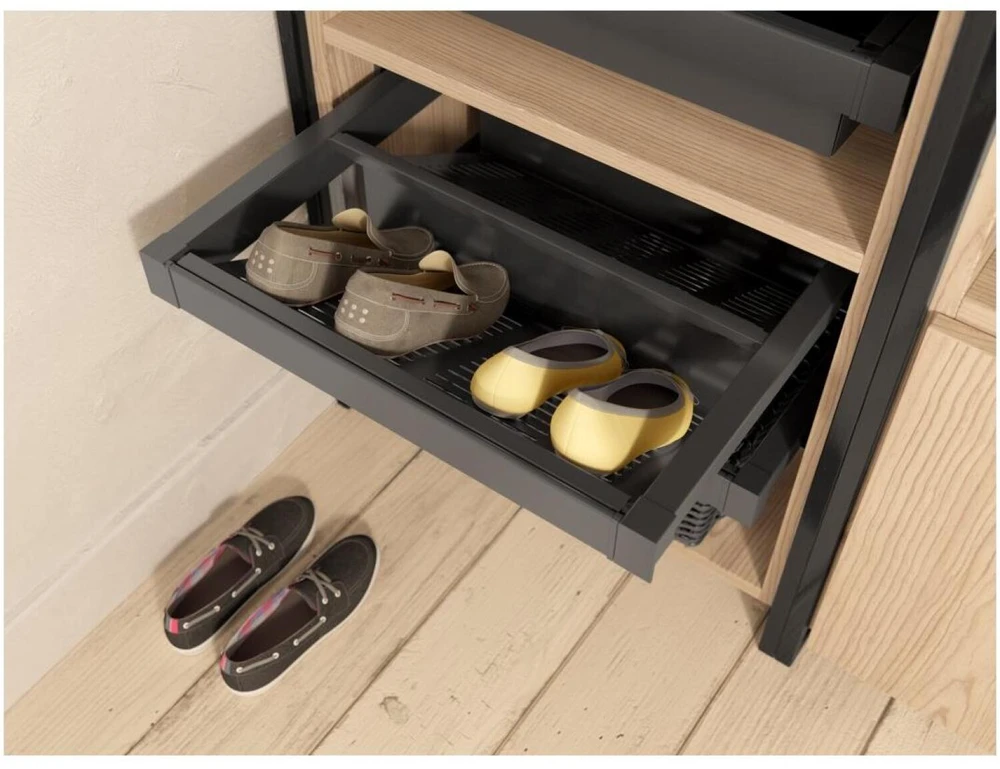 GTV Metal drawer Elite for shoes 600 mm with soft closing, pilka anthracite