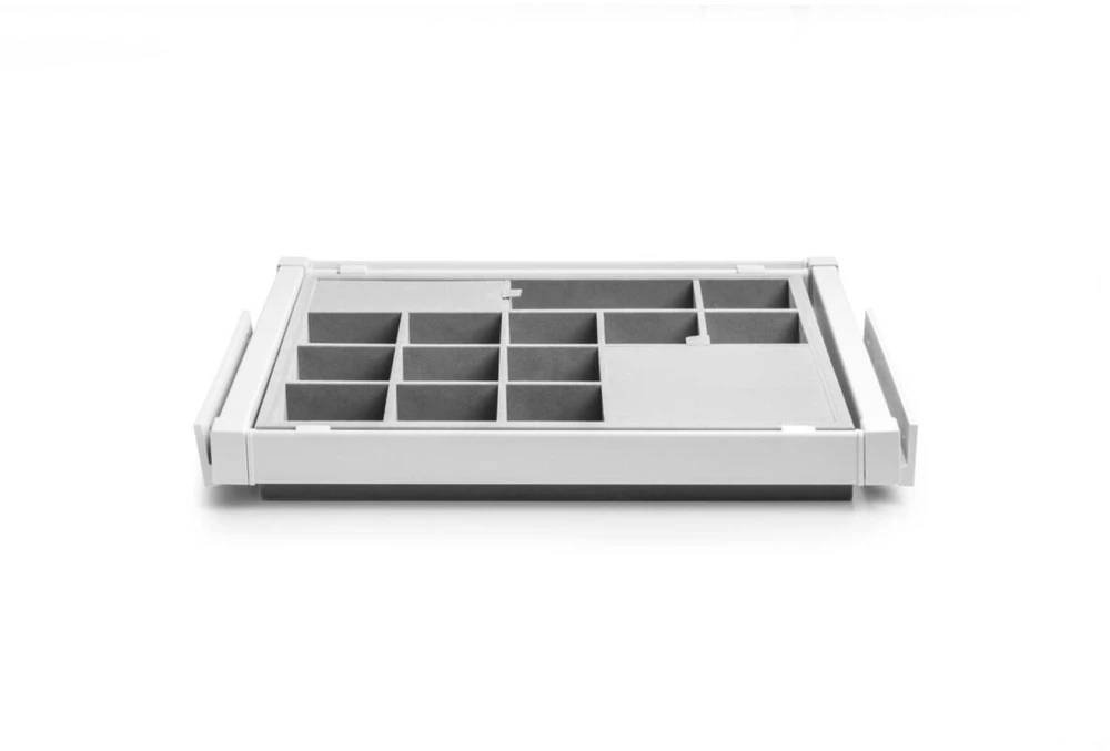 GTV Drawer Elite with organizer 700 mm with soft closing, baltas