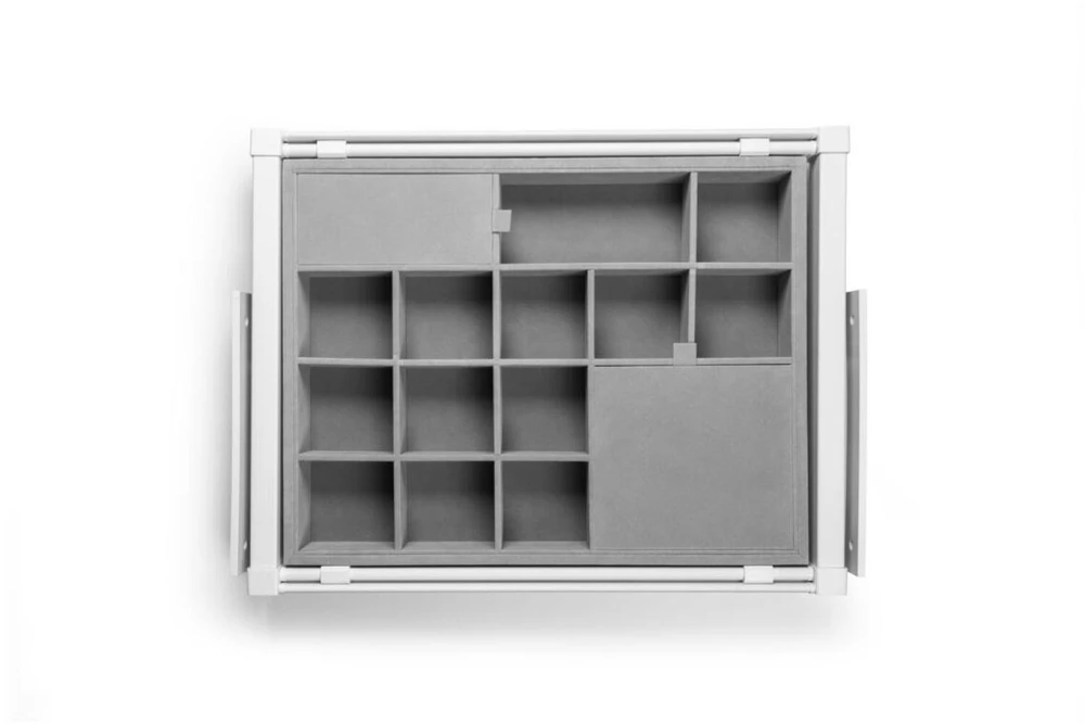 GTV Drawer Elite with organizer 700 mm with soft closing, baltas