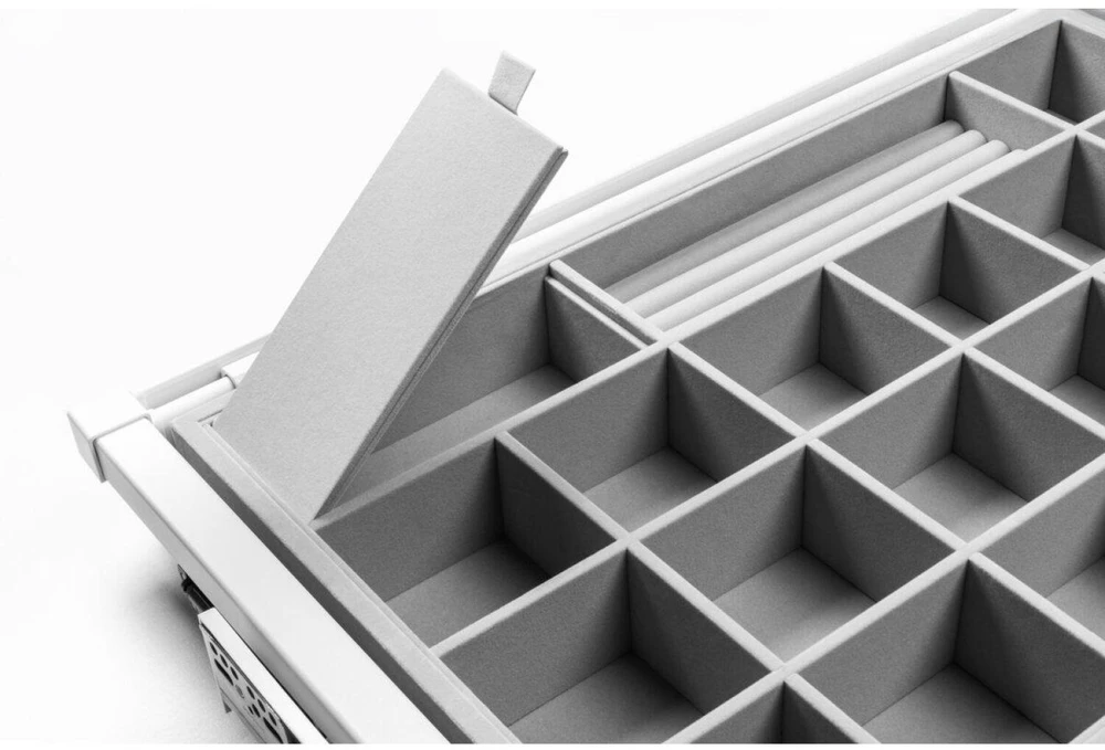 GTV Drawer Elite with organizer 700 mm with soft closing, baltas