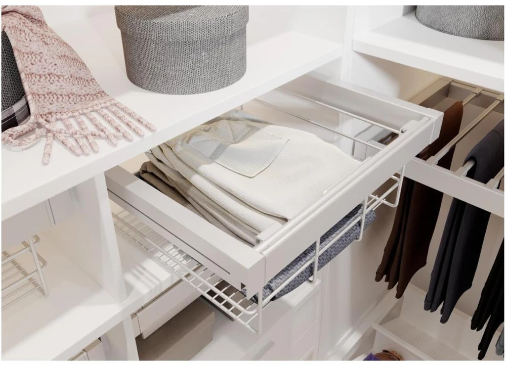 GTV Drawer Elite with wire basket 800 mm with soft closing, baltas