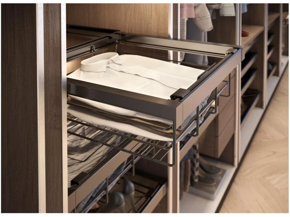GTV Drawer Elite with wire basket 800 mm with soft closing, pilka anthracite